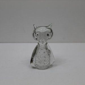 Hand Blown Art Glass Crystal Owl